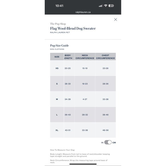 Ralph Lauren Pet Flag Wool-Blend Dog Sweater - Picture 4 of 12